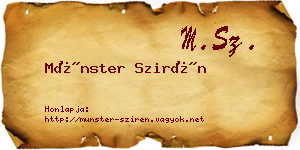 Münster Szirén névjegykártya